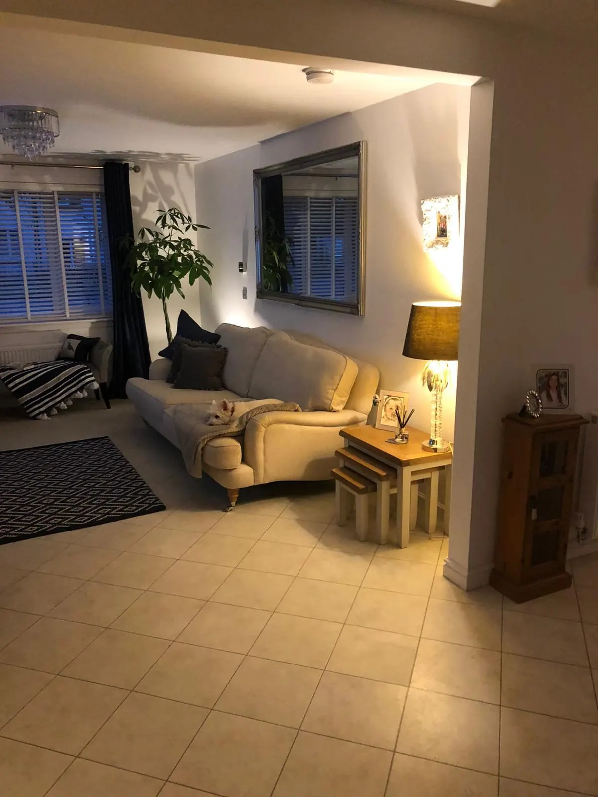 Renovated open-plan living and dining room in East Lothian