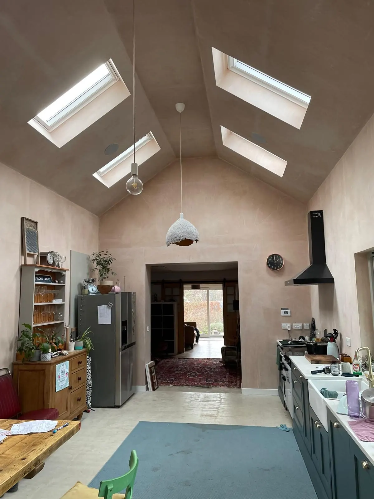 Vaulted kitchen extension with rooflights built by PAC Joinery and Building in East Lothian