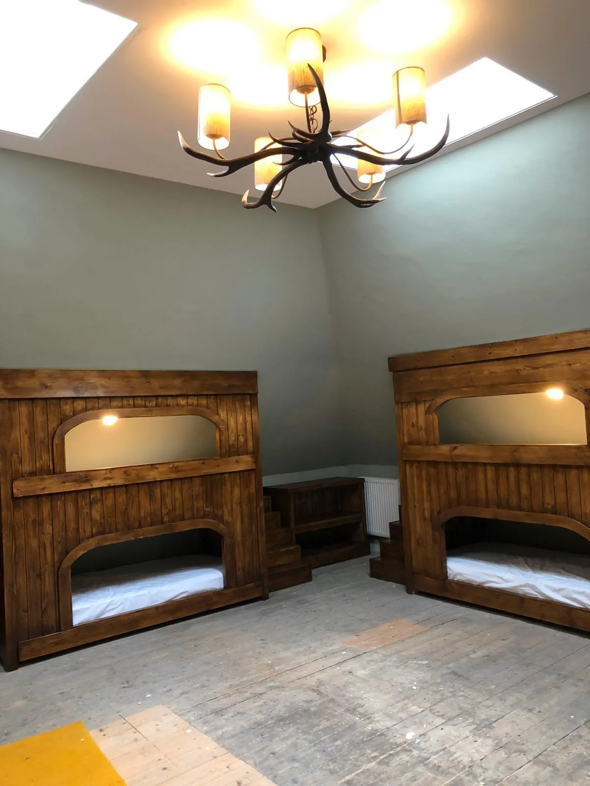 Finished attic conversion with stained bespoke bunk beds in East Lothian