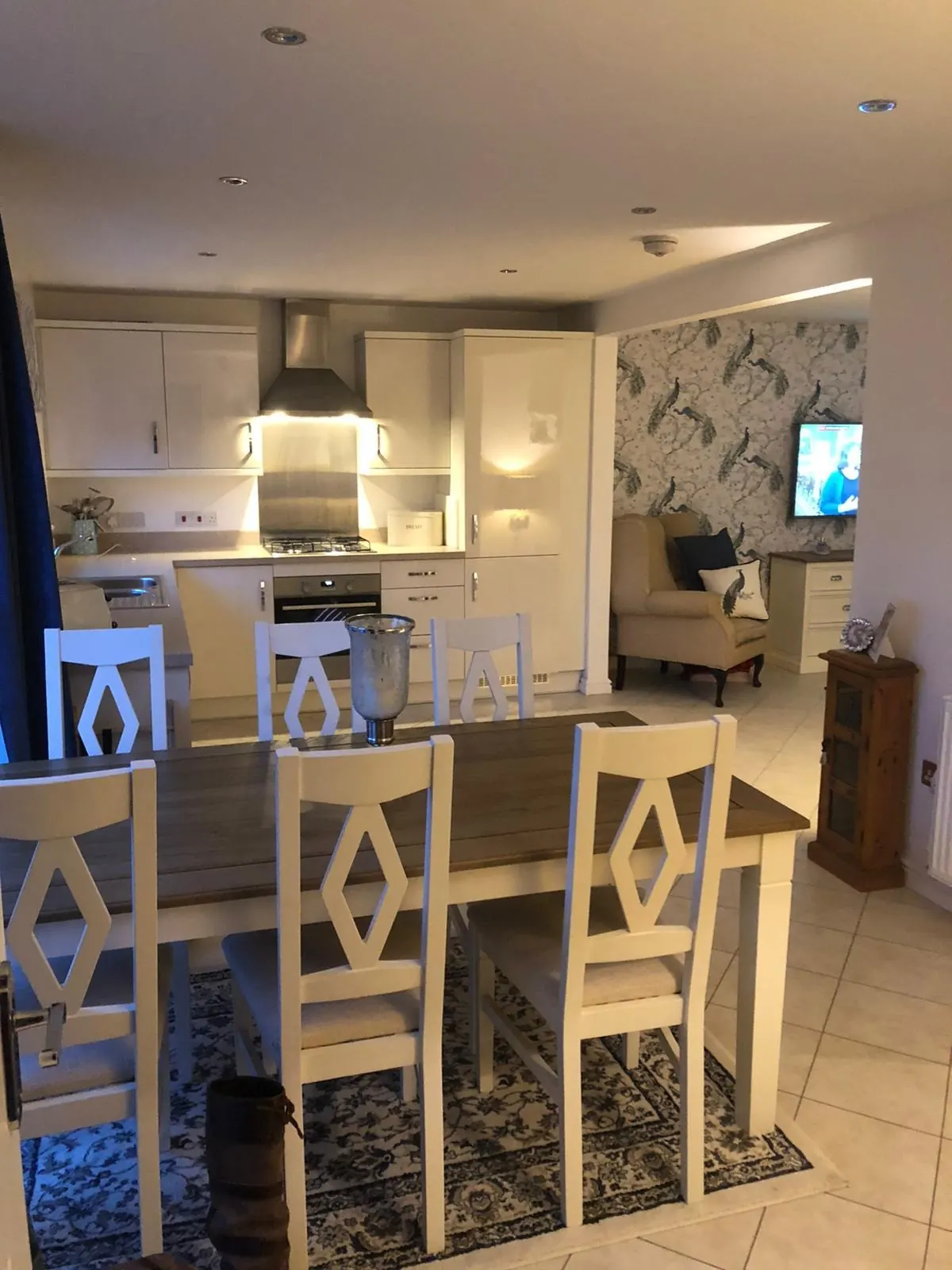 Fitted kitchen viewed from the dining area